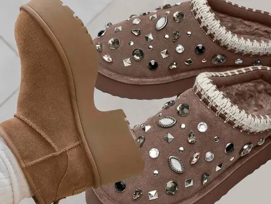 Ugg Heels and Bedazzled Slip on Slippers