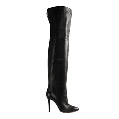Brother Vellies Allora Over the Knee Boot in black midnight leather