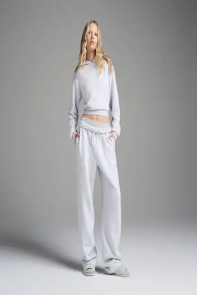 Shrunken hættetrøje i bomuldsfleece