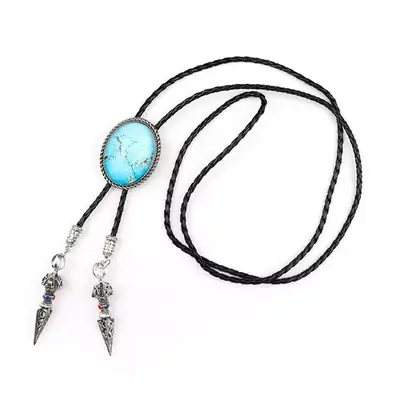 Jack & Miles The Sky Stone Bolo Tie in black and turquoise