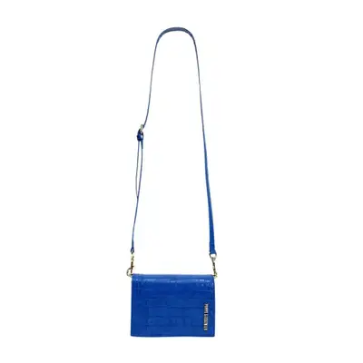 bright blue flap bag