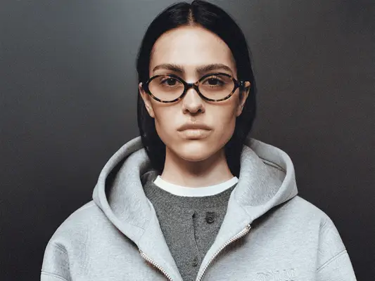 Amelia Gray wearing glasses