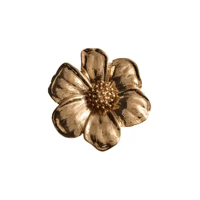Mango Metallic Flower Brooch in gold