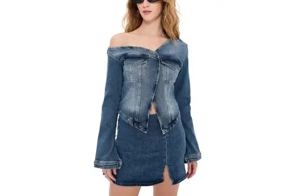 Shopbop Good American Asymmetric Denim Shirt