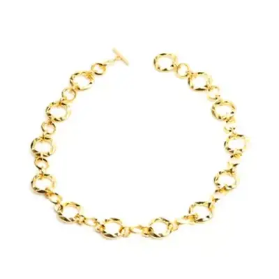 Gold link chain necklace 