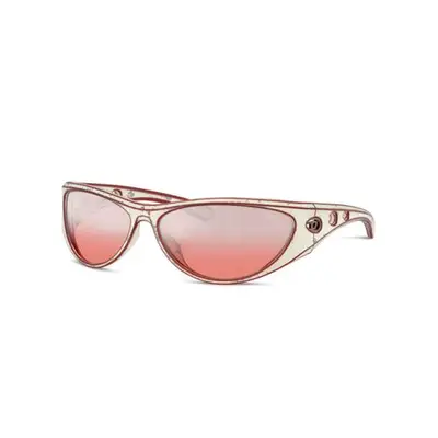 light red sunglasses with colored lenses 