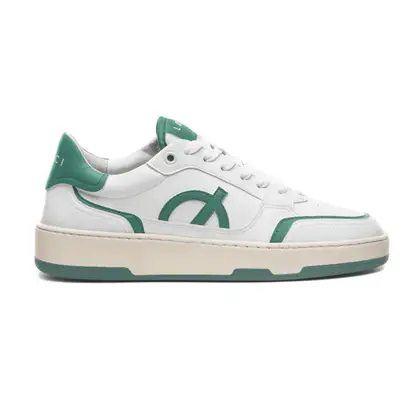 Loci Neo leather sneakers in white, green, and cream