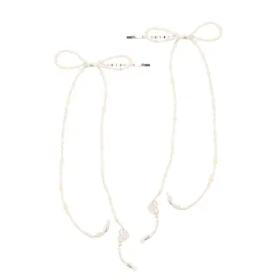 My Mum Made It Beaded Bow Hair Pins in pearl