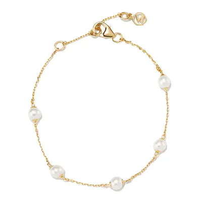 Mejuri Mini Pearl Satellite Bracelet in gold vermeil