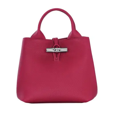 Longchamp Le Roseau S handbag in beetroot leather
