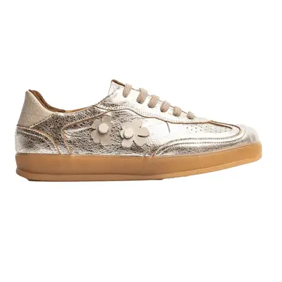 Clara Barcelo Big Flower Trouble sneaker in metallic