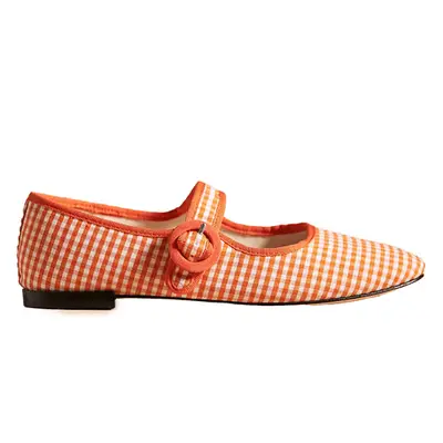 Repetto Georgia Mary Jane Flats in orange gingham