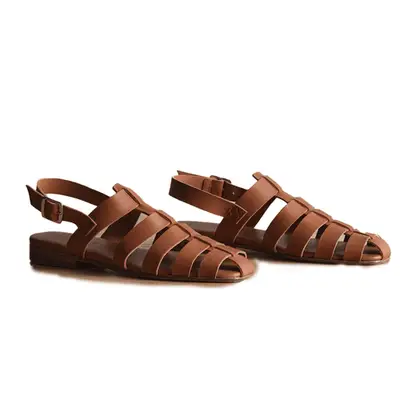Jenni Kayne Leather Lake Sandal in saddle brown