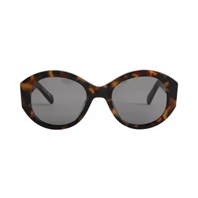 Boden Oval Sunglasses in brown tortoiseshell with gray lenses