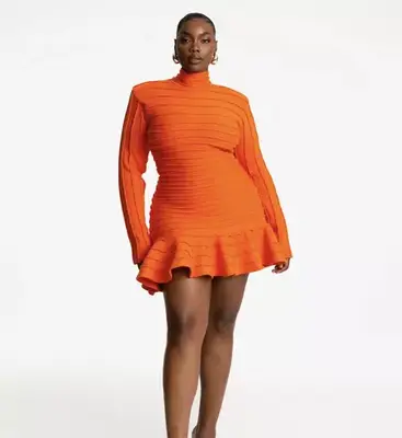 Hanifa Orange Mini Dress 