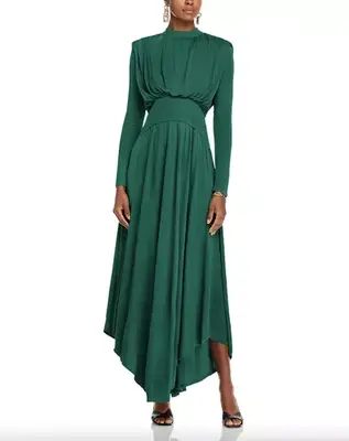 Farm Rio Green High Neck Draped Dress