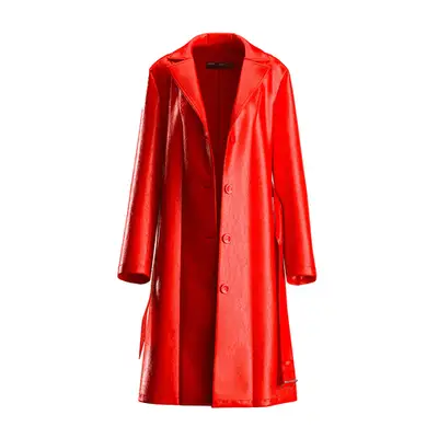 model wearing long grey dark skirt against plain background