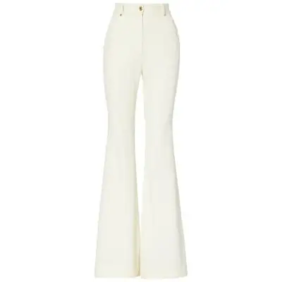 Sergio Hudson white high waist boot cut jeans 