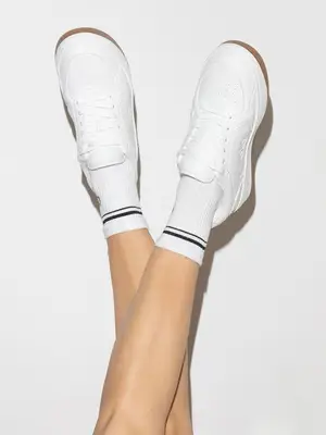 Hoka Bondi 8 sneakers in coral and papaya