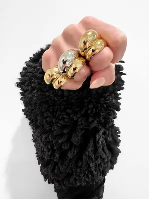 Ugg x Telfar Large Shopper bag in chestnut with cream shearling trim