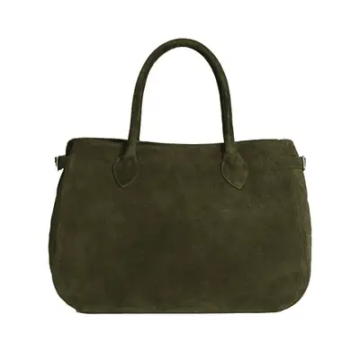 Reformation Oversized Patrizia Bag in leccio green suede