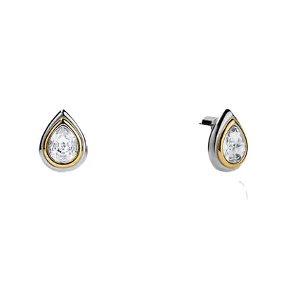 Oma the Label The Maleeka Earrings in silver and gold mixed metal with central teardrop gem