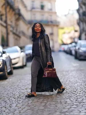 Everlane The Oversized Blazer in wool in gray houndstooth