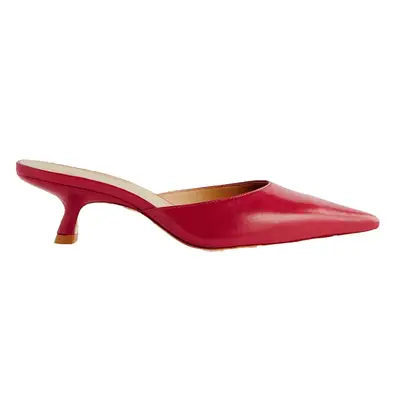 Reformation Wilda Kitten Mule in scarlet red leather