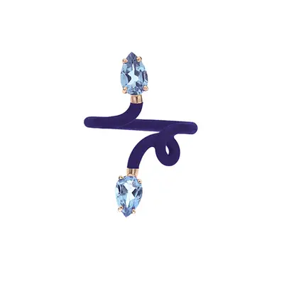 Bea Bongiasca Double Vine Tendril Ring in blue with two gemstones