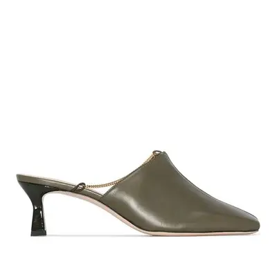 55mm Chain Trim Mules ($580)