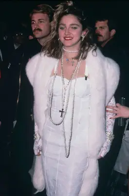 Madonna at the 1985 premiere of Desperately Seeking Susan.