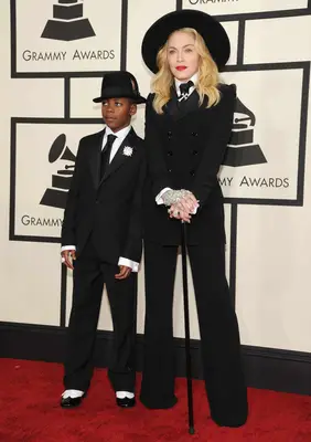 Madonna and her son at the 2014 Grammys