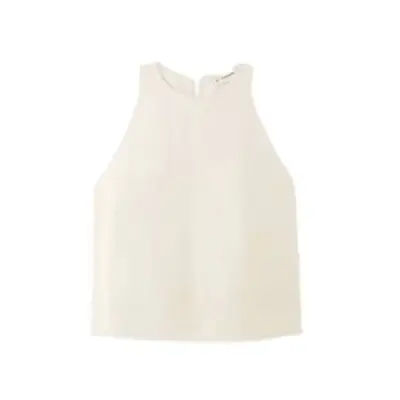Everlane cream linen high-neck tank top