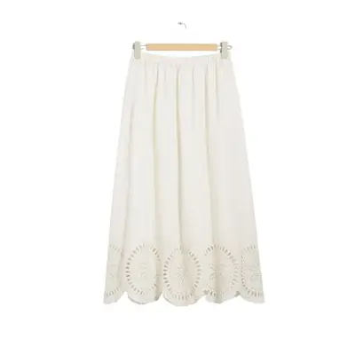 linen skirt with embroidered design