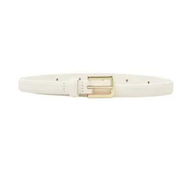 COS Skinny Leather Belt in white