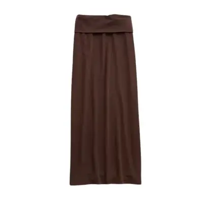 brown knit maxi skirt