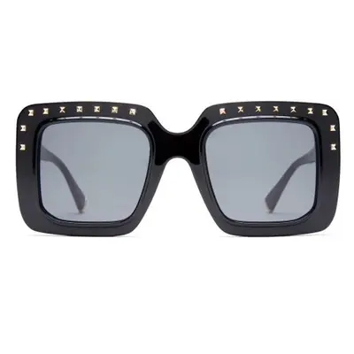 Black square frame sunglasses with silver studs on it 