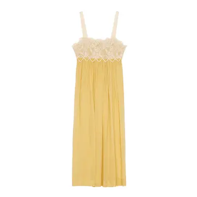 Doen Analia Dress in dandelion yellow with lace detailing at top