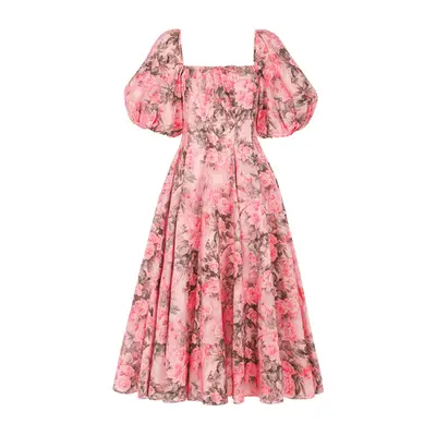Selkie The Queen Bee Day Dress in pink floral