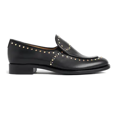 The Office of Angela Scott Miss Cecilia Loafer in black with gold studs