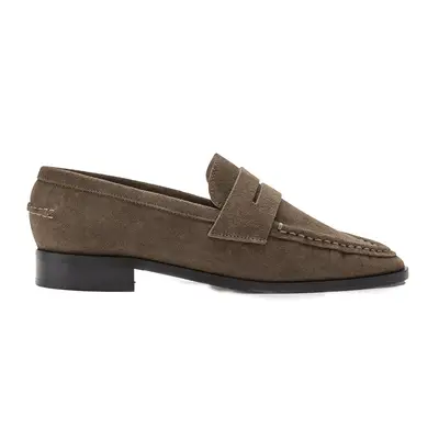 ATP Atelier Airola Suede Loafers in khaki brown