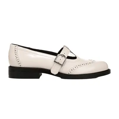 Franco Sarto Franco Marson Mary Jane Loafer in vanilla patent faux leather