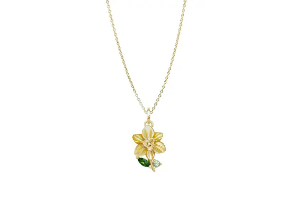 Mondays Made Carved Daffodil Necklace