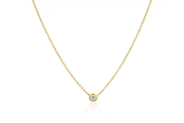BabyGold Diamond Solitaire Bezel Necklace