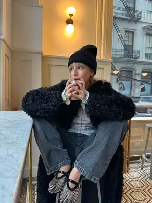 House of Sunny Pinstripe Blazer in black and white