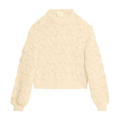 Frame Popcorn Crewneck Sweater in beige