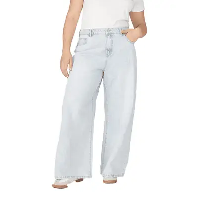 Eloquii The Yvette Rigid Wide Leg Jean in light wash