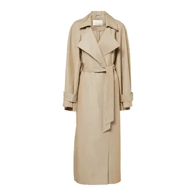 The Frankie Shop Astoria Cutout Trench Coat in beige