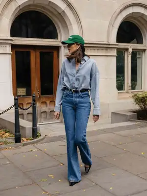 Madewell Denim Relaxed Western Shirt in Lewisberg light/medium wash