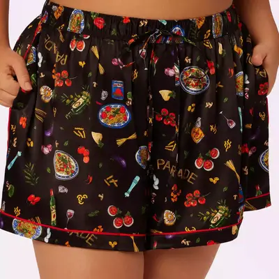 Kate Spade Slice 3D Pizza Box Top Handle Bag with checkerboard outline and spice charms